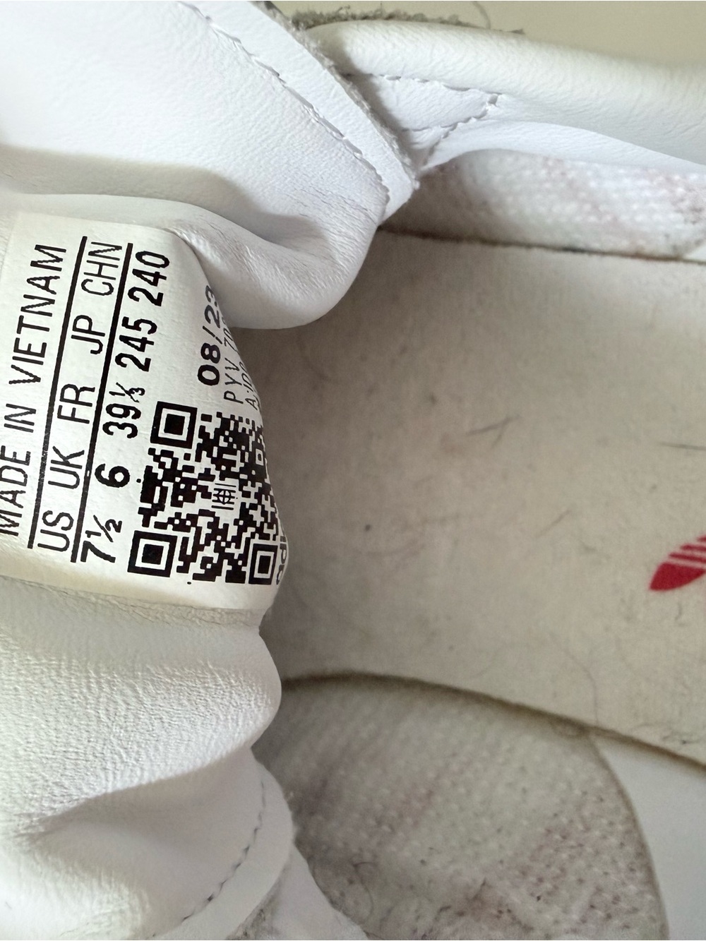 Adidas Sambae Red Scarlet and White Gum Platform Sneakers - White with Red - Picture 4 of 4